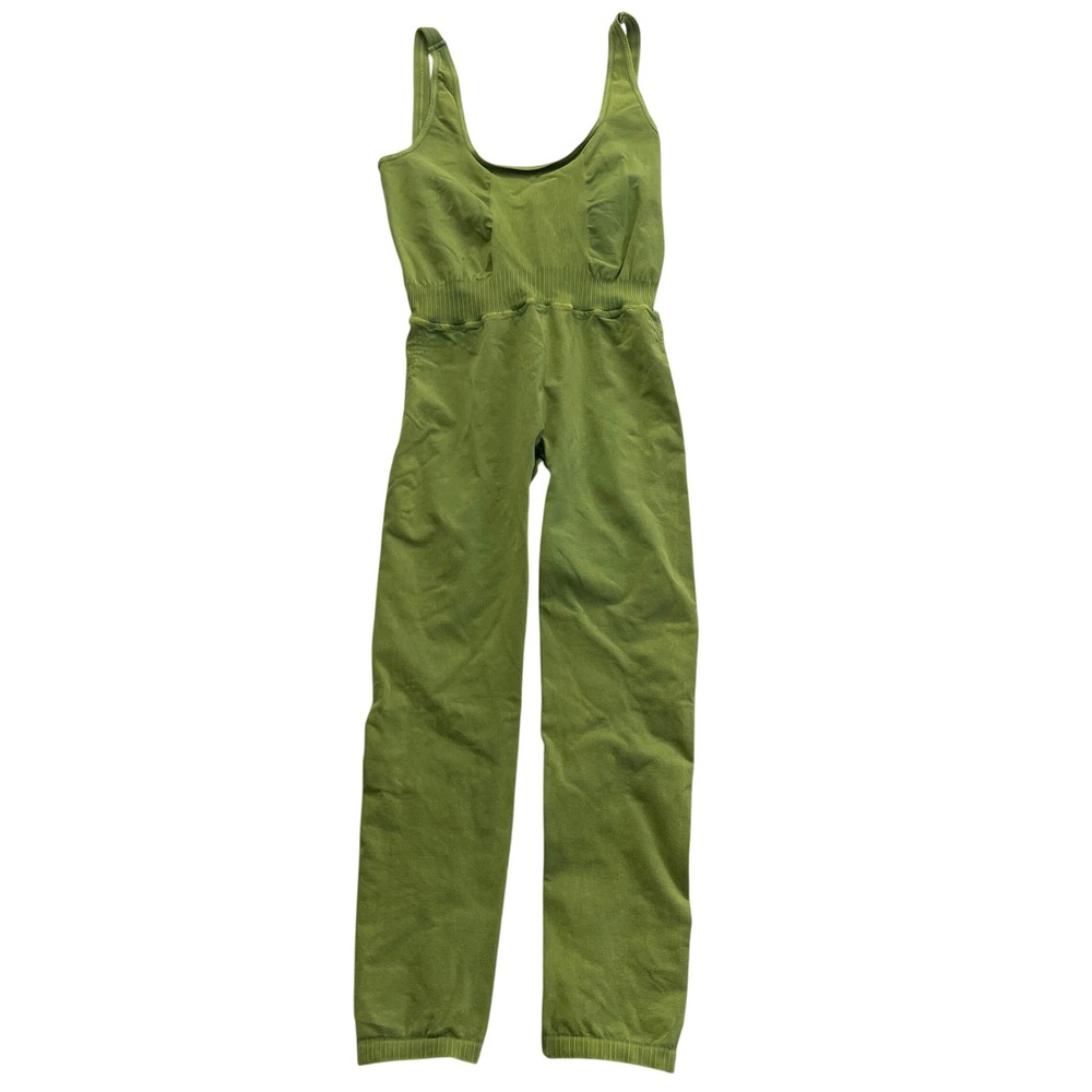 Free People Movement Good Karma Jumpsuit Bodysuit Medium Green Yoga Activewear